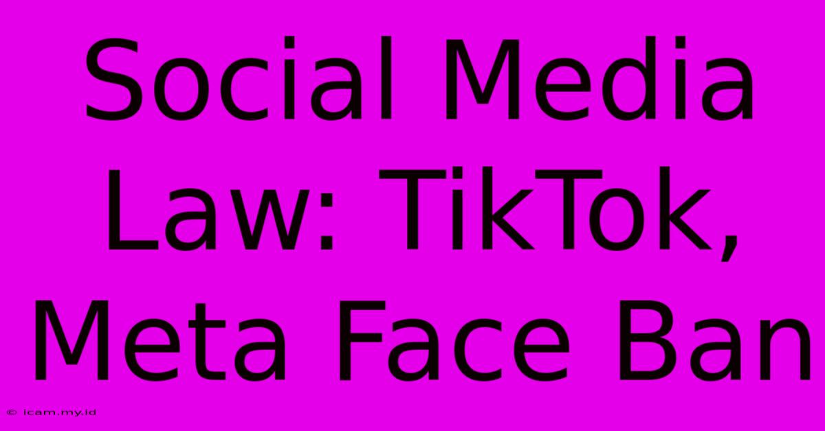 Social Media Law: TikTok, Meta Face Ban