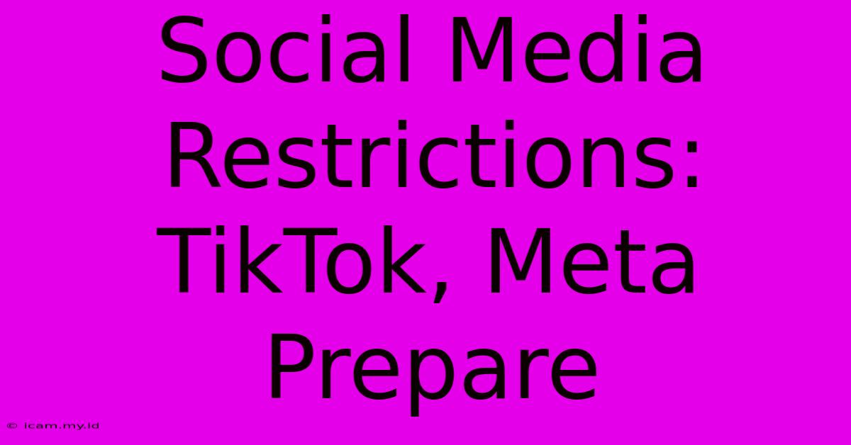 Social Media Restrictions: TikTok, Meta Prepare