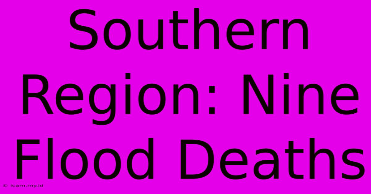 Southern Region: Nine Flood Deaths