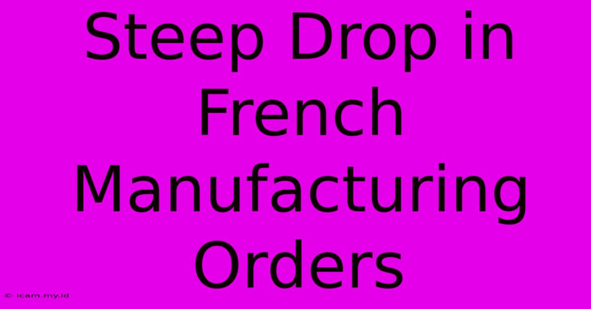 Steep Drop In French Manufacturing Orders