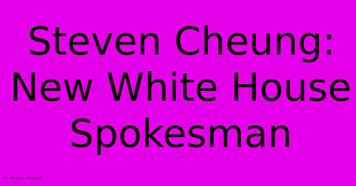 Steven Cheung: New White House Spokesman