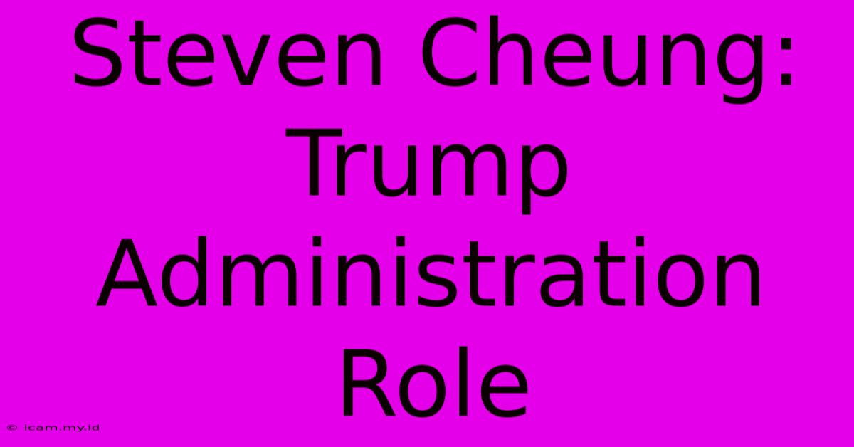 Steven Cheung: Trump Administration Role