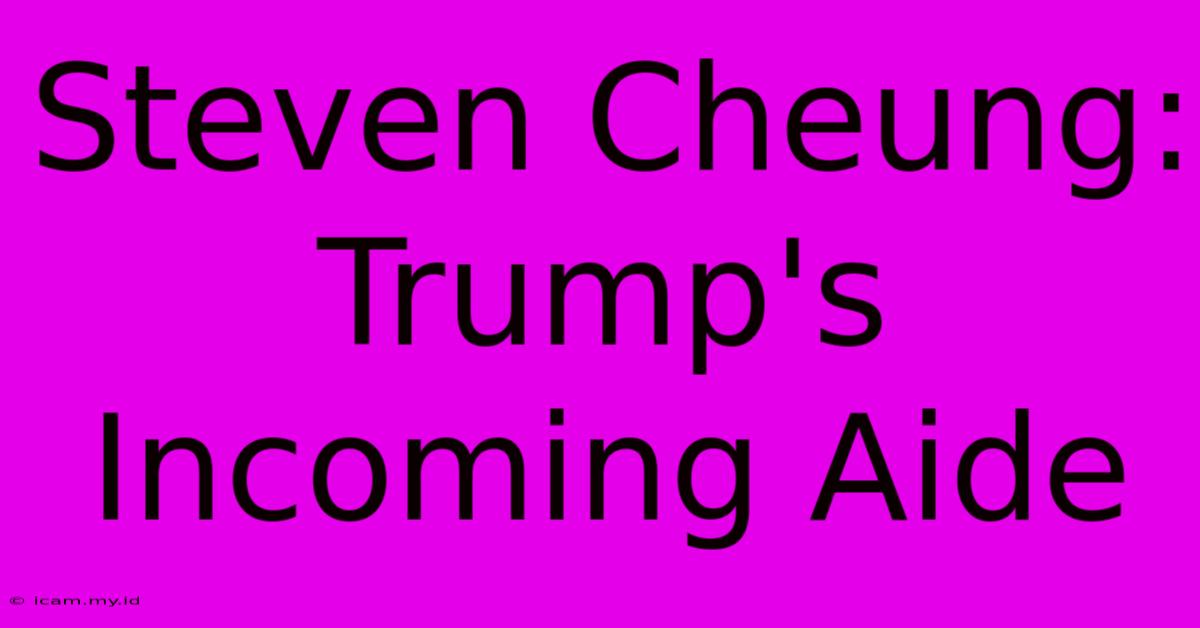 Steven Cheung: Trump's Incoming Aide