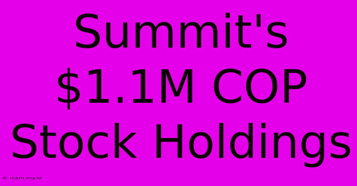 Summit's $1.1M COP Stock Holdings