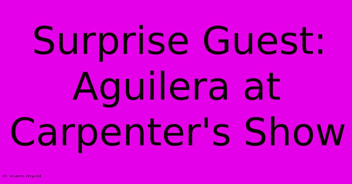 Surprise Guest: Aguilera At Carpenter's Show