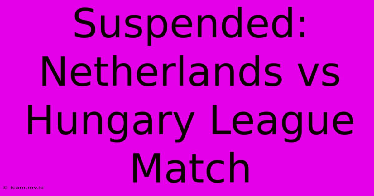 Suspended: Netherlands Vs Hungary League Match