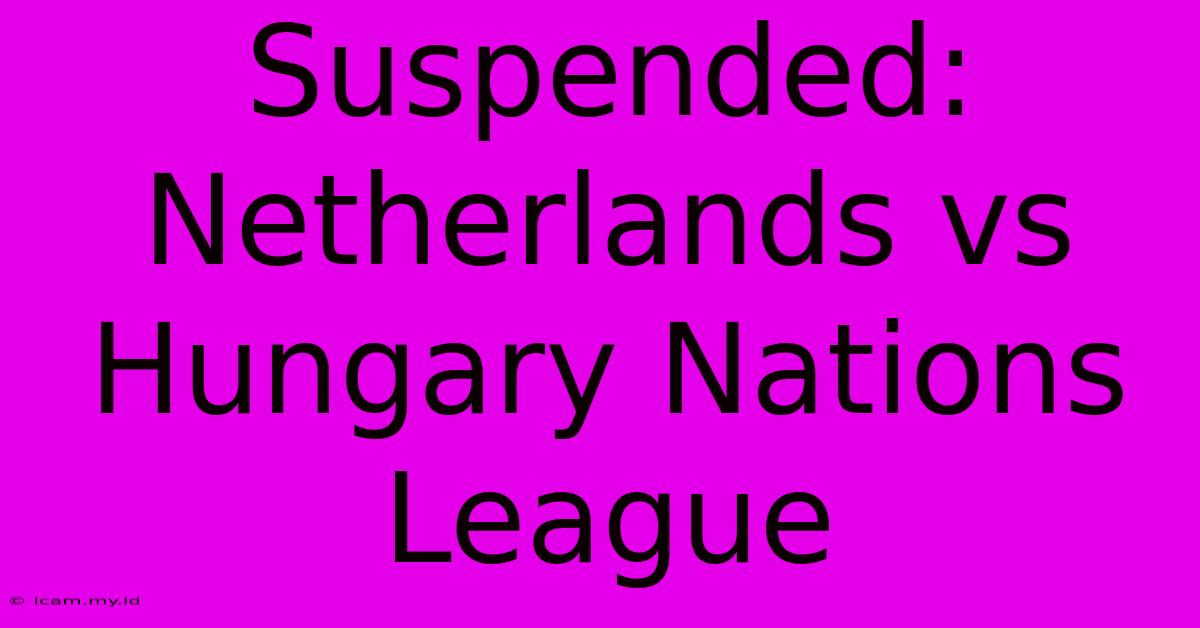 Suspended: Netherlands Vs Hungary Nations League