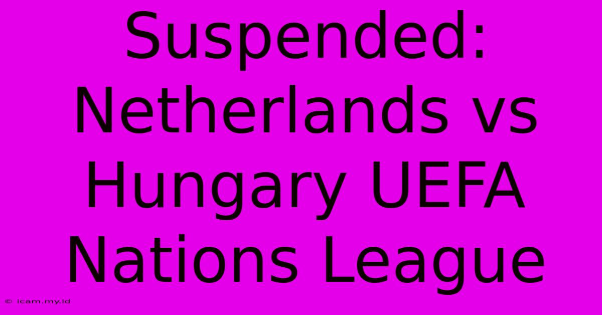 Suspended: Netherlands Vs Hungary UEFA Nations League