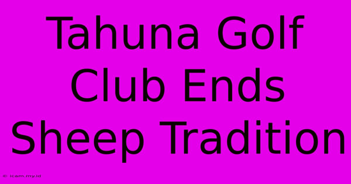 Tahuna Golf Club Ends Sheep Tradition