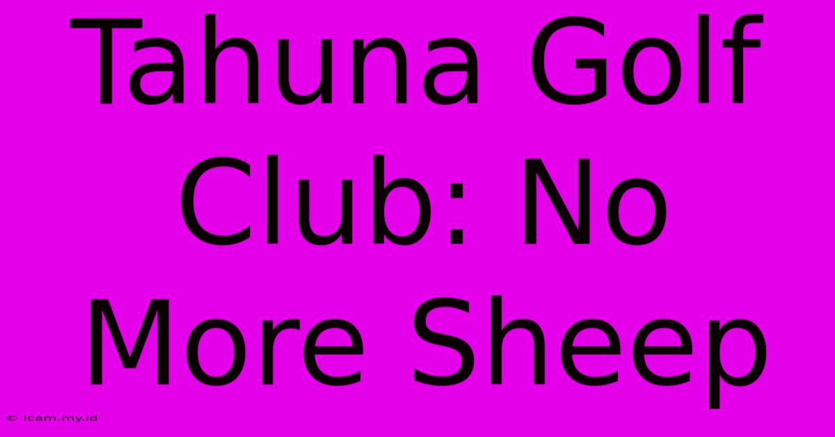 Tahuna Golf Club: No More Sheep