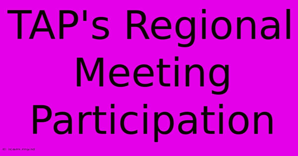 TAP's Regional Meeting Participation