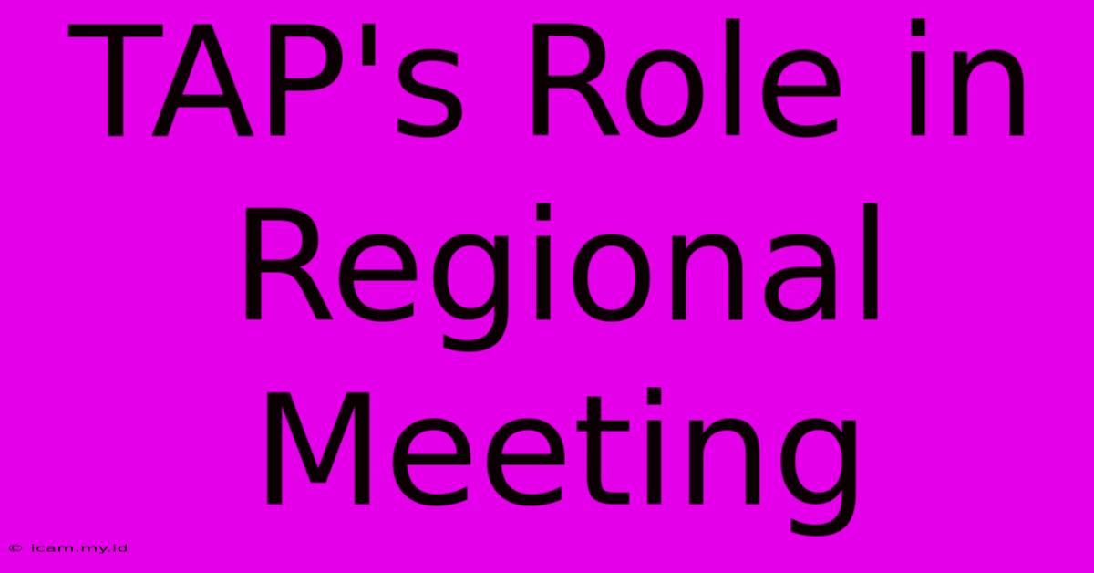 TAP's Role In Regional Meeting