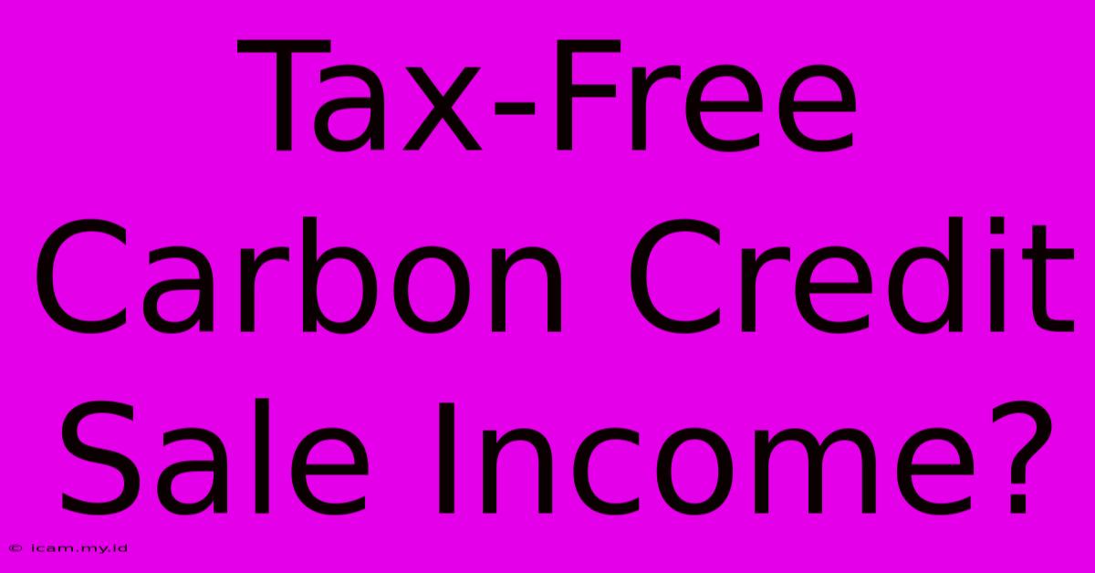 Tax-Free Carbon Credit Sale Income?