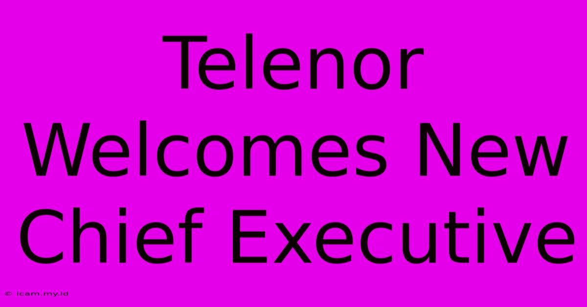 Telenor Welcomes New Chief Executive