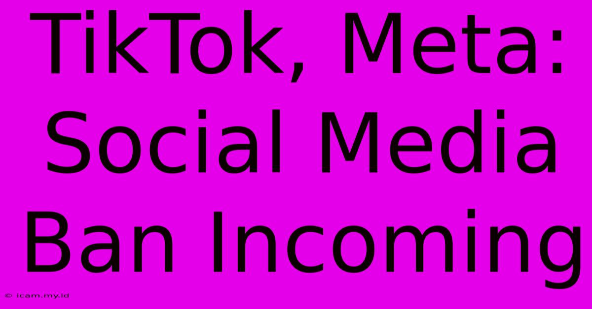 TikTok, Meta: Social Media Ban Incoming