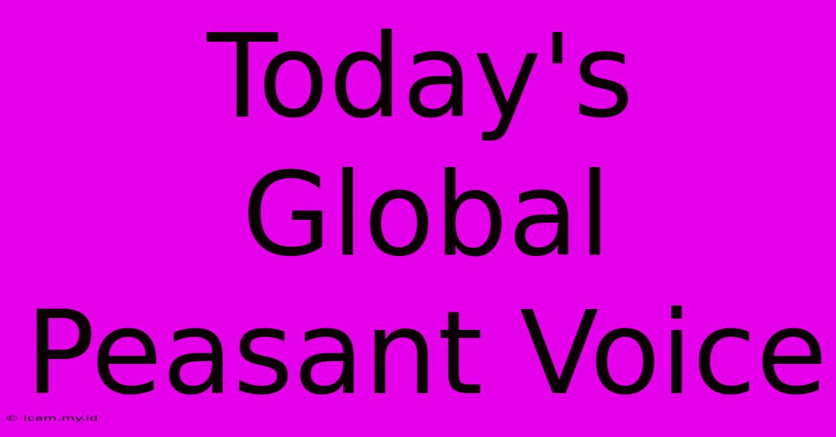 Today's Global Peasant Voice