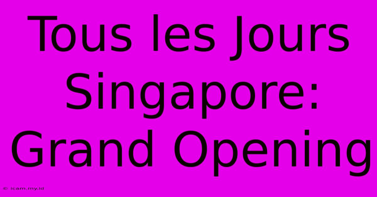 Tous Les Jours Singapore: Grand Opening