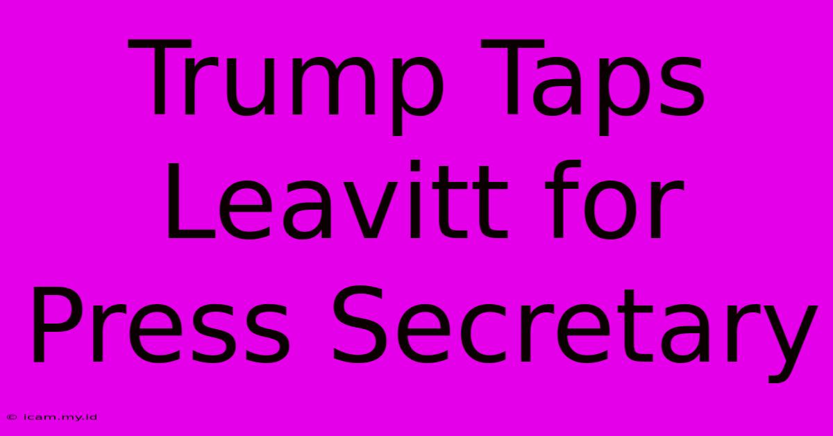 Trump Taps Leavitt For Press Secretary