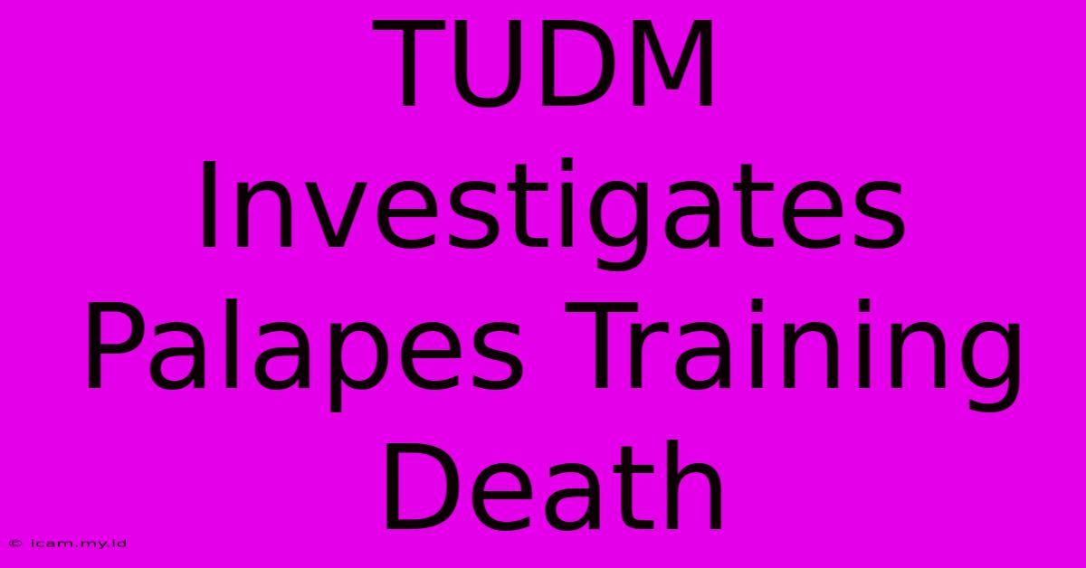 TUDM Investigates Palapes Training Death