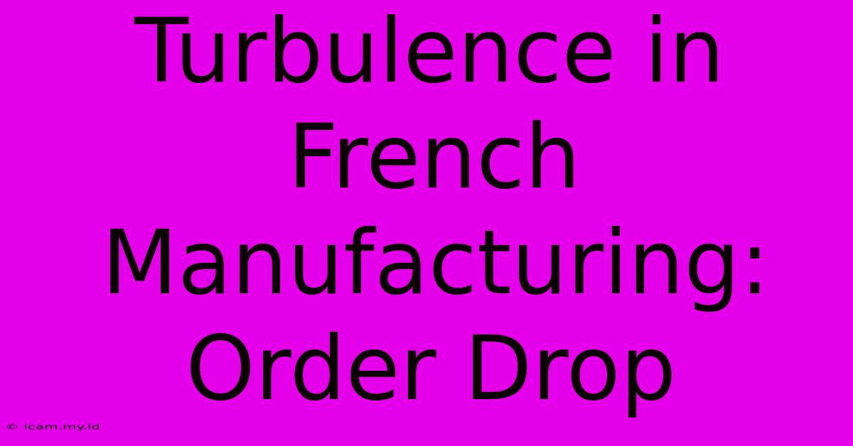 Turbulence In French Manufacturing: Order Drop