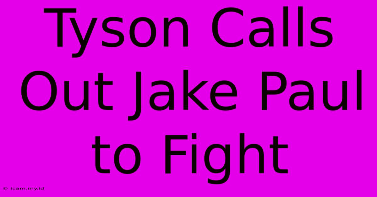 Tyson Calls Out Jake Paul To Fight