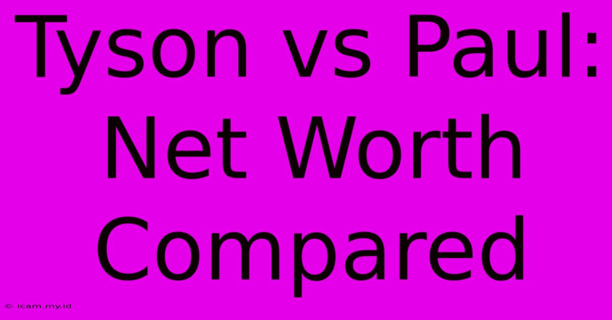 Tyson Vs Paul: Net Worth Compared