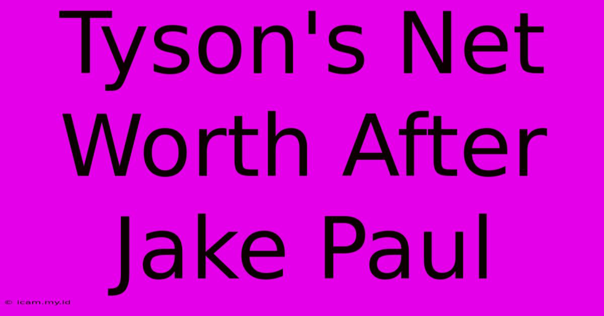 Tyson's Net Worth After Jake Paul