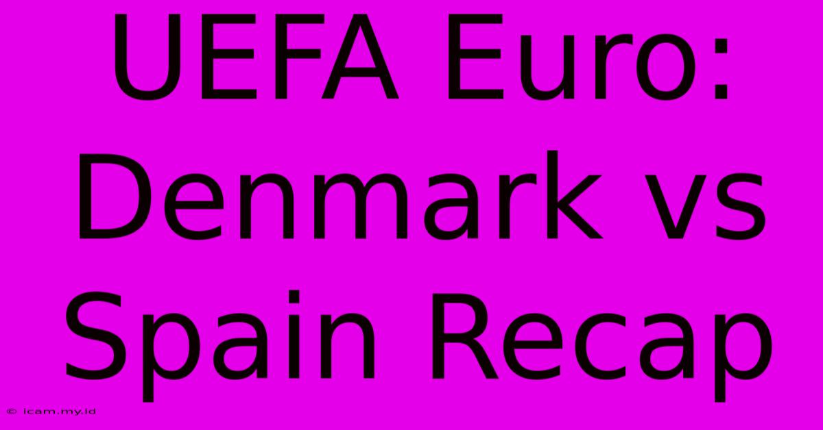 UEFA Euro: Denmark Vs Spain Recap