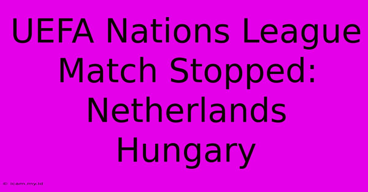 UEFA Nations League Match Stopped: Netherlands Hungary