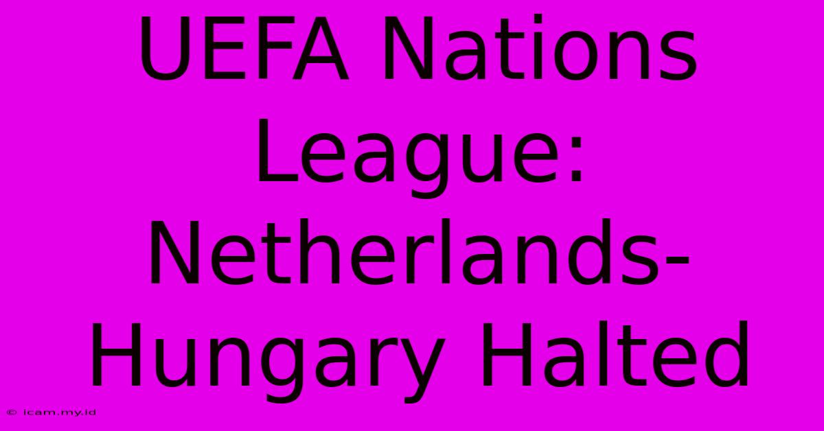 UEFA Nations League: Netherlands-Hungary Halted