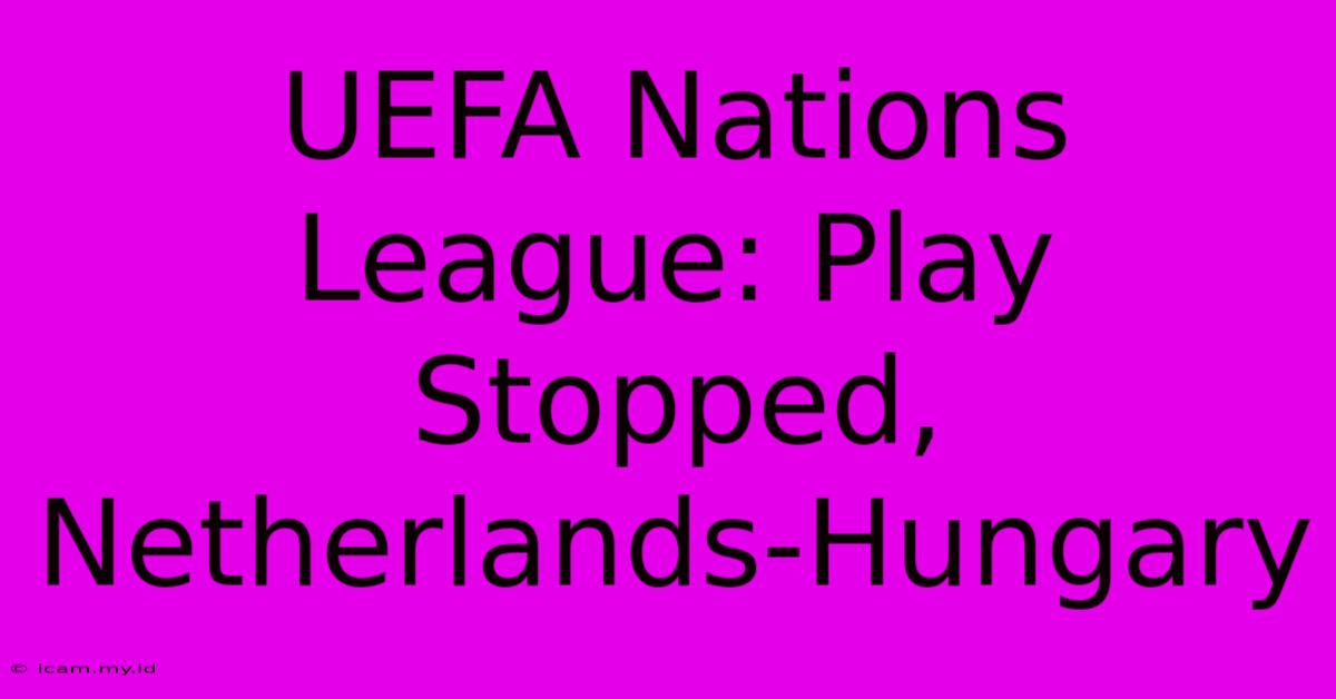 UEFA Nations League: Play Stopped, Netherlands-Hungary