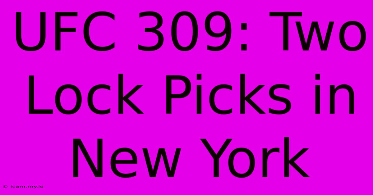 UFC 309: Two Lock Picks In New York