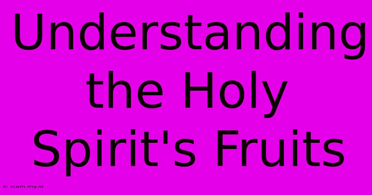 Understanding The Holy Spirit's Fruits