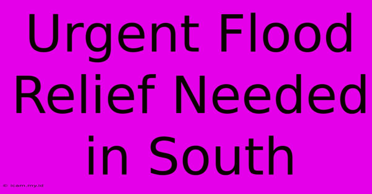 Urgent Flood Relief Needed In South