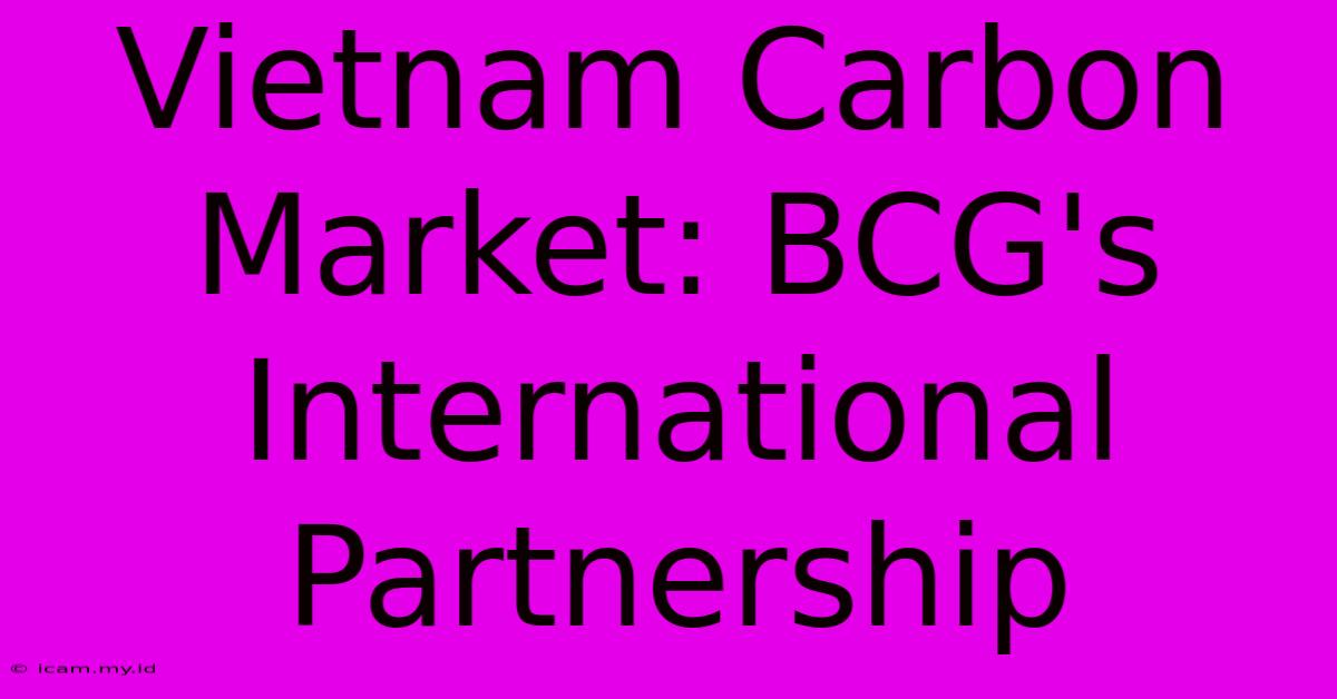 Vietnam Carbon Market: BCG's International Partnership