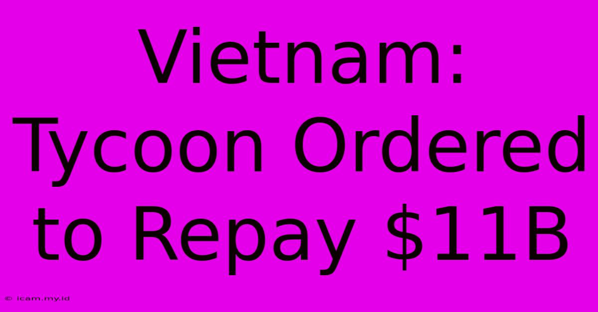 Vietnam: Tycoon Ordered To Repay $11B