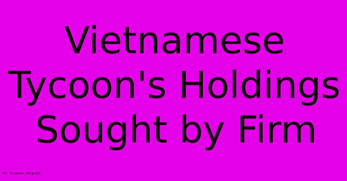 Vietnamese Tycoon's Holdings Sought By Firm