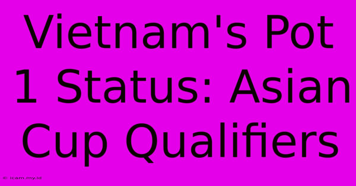 Vietnam's Pot 1 Status: Asian Cup Qualifiers