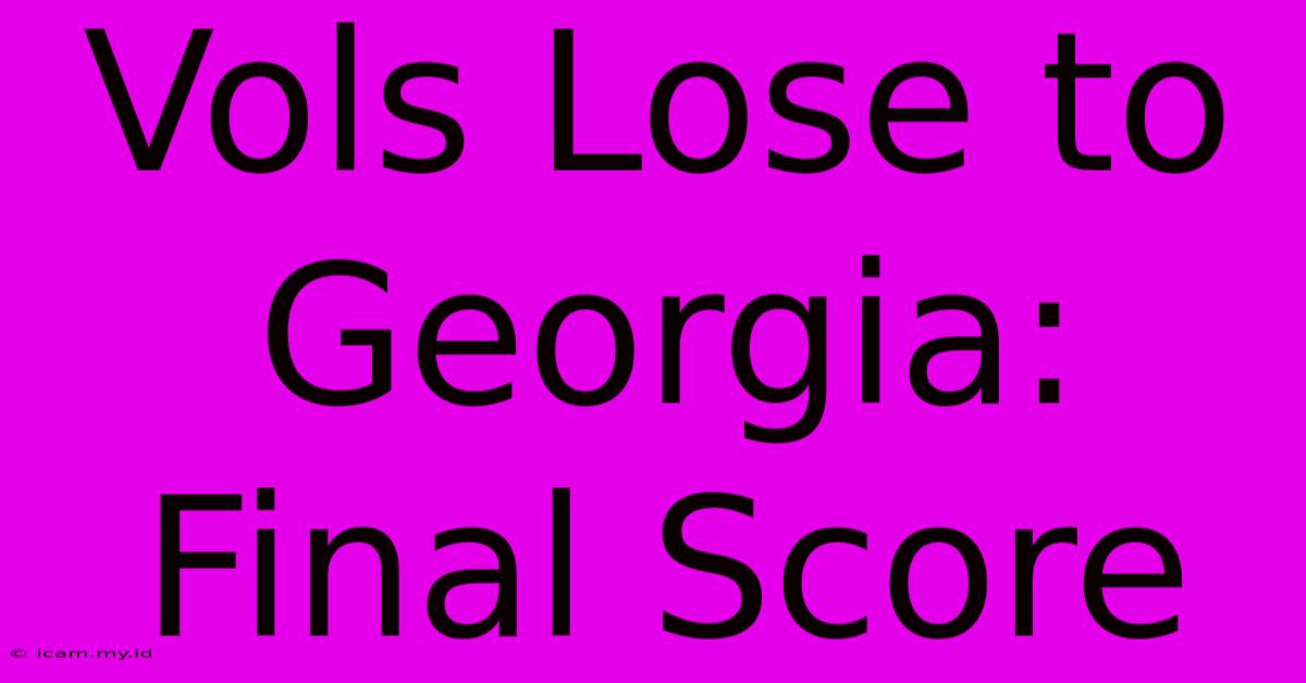 Vols Lose To Georgia: Final Score