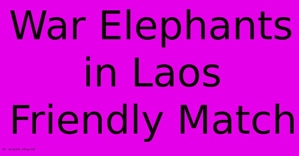 War Elephants In Laos Friendly Match