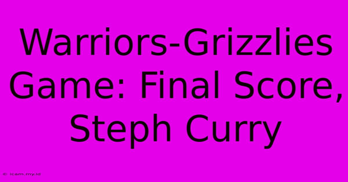 Warriors-Grizzlies Game: Final Score, Steph Curry