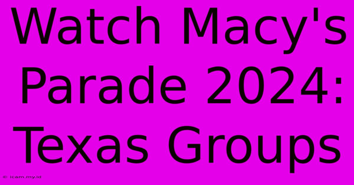 Watch Macy's Parade 2024: Texas Groups