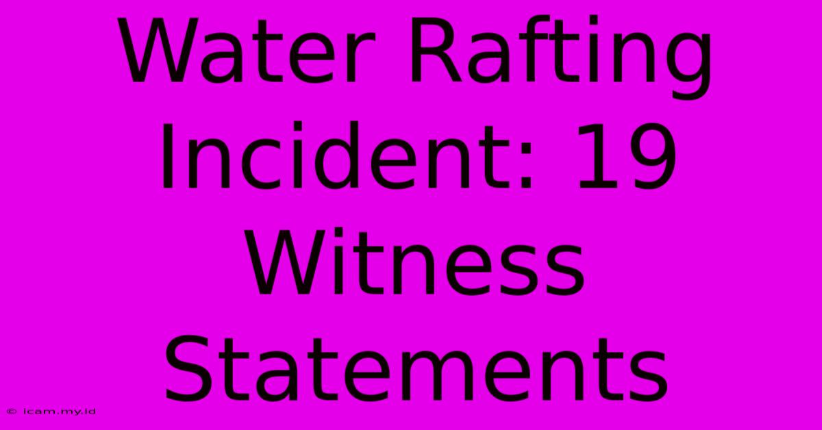 Water Rafting Incident: 19 Witness Statements