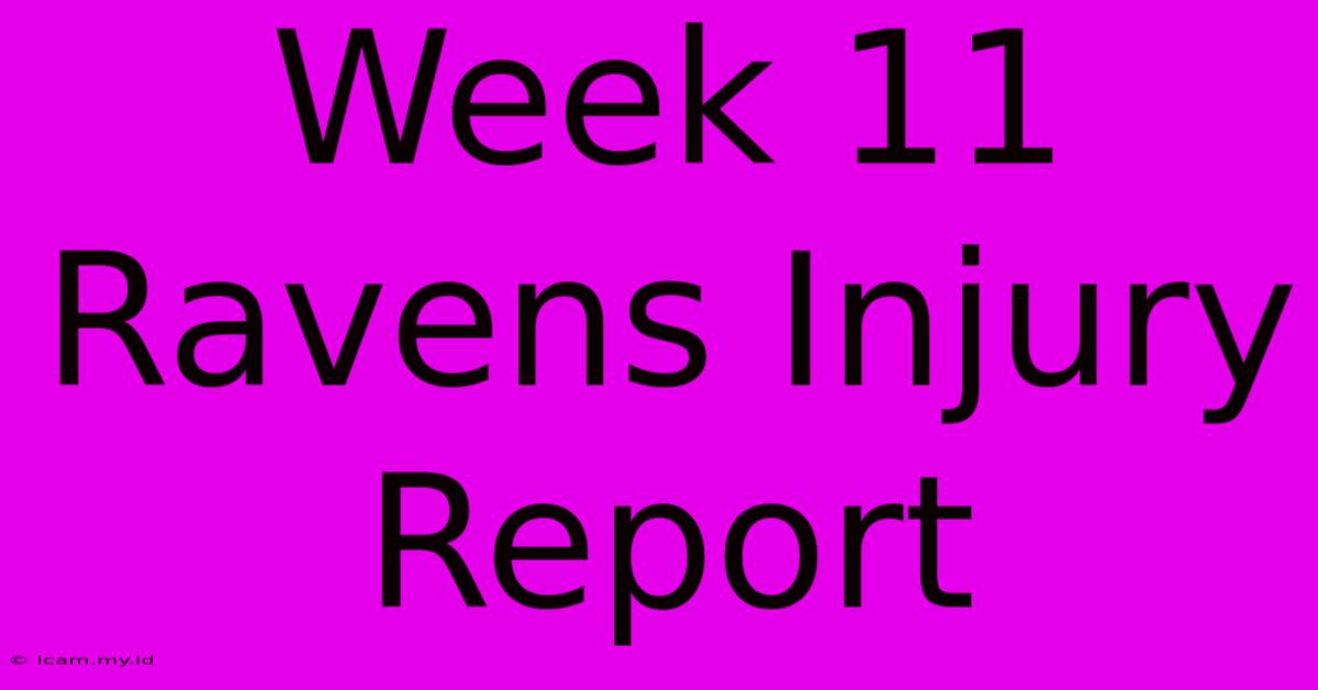 Week 11 Ravens Injury Report