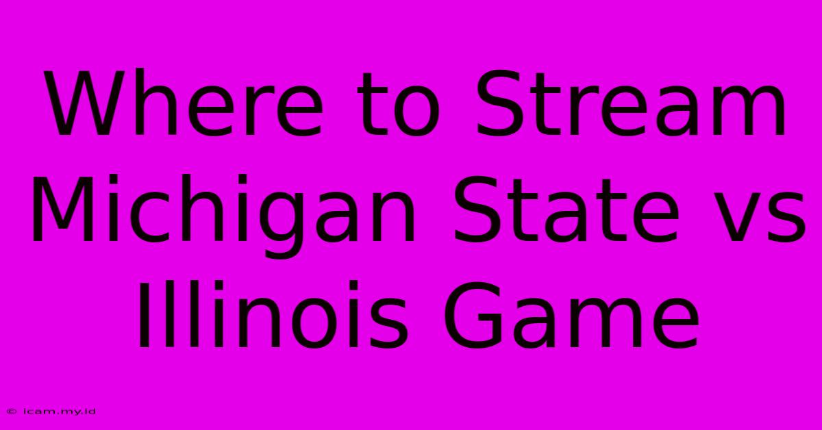 Where To Stream Michigan State Vs Illinois Game