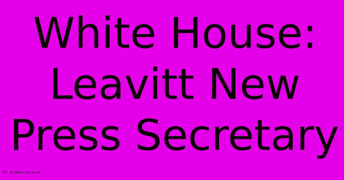 White House: Leavitt New Press Secretary